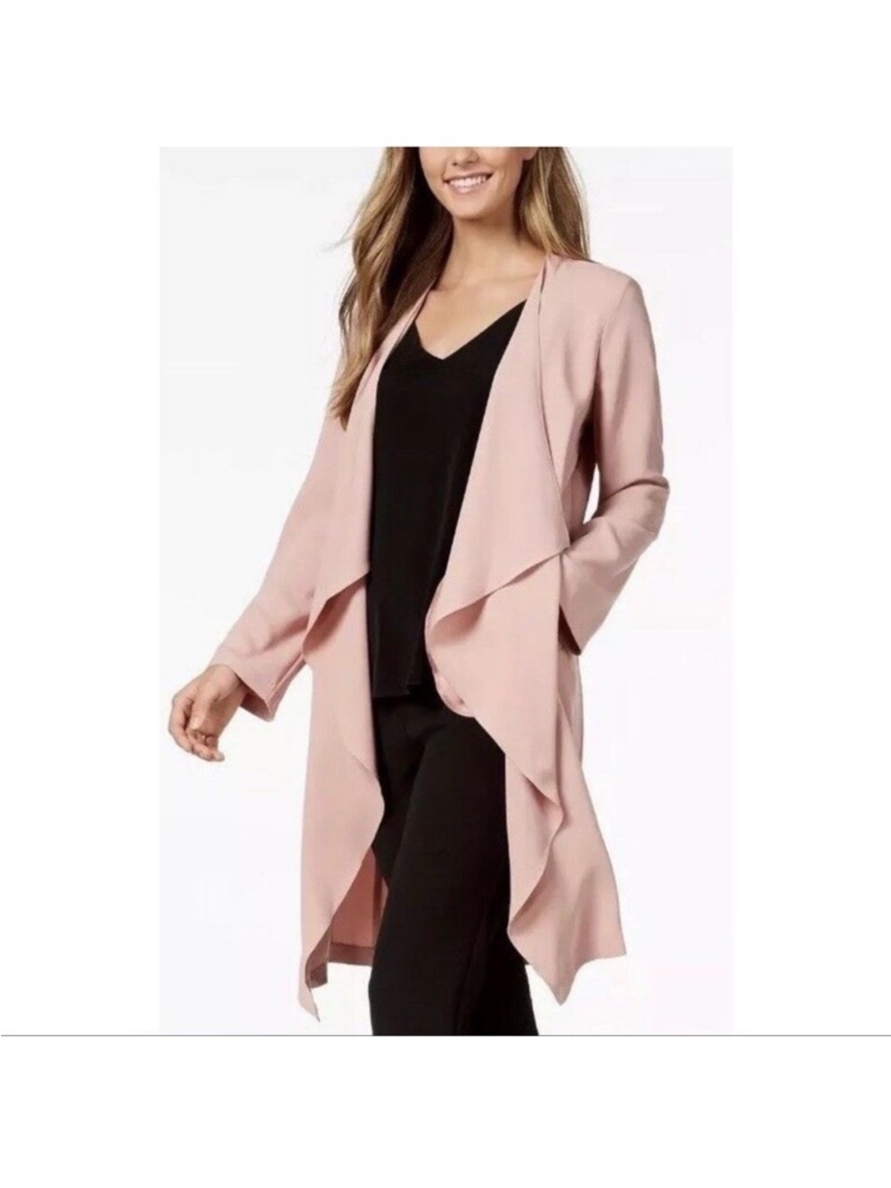 Blush Pink cardigan Lightweight Nine West Topper Jacket Duster size S
